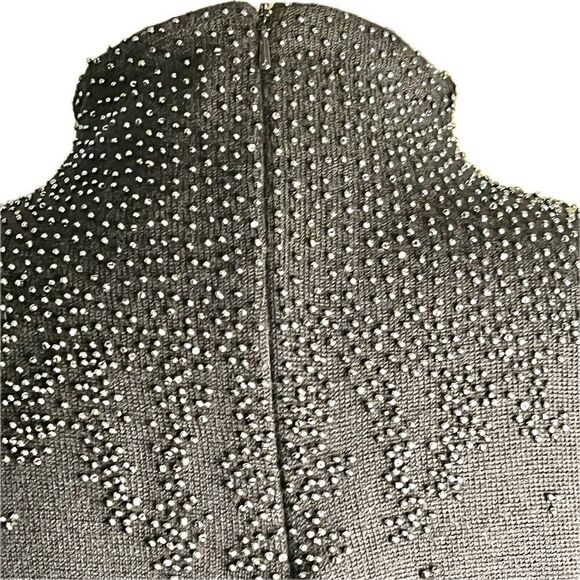 Doncaster Vintage Beaded Mock Neck Wool Top With Back Zip Closure Size Medium - Picture 6 of 14